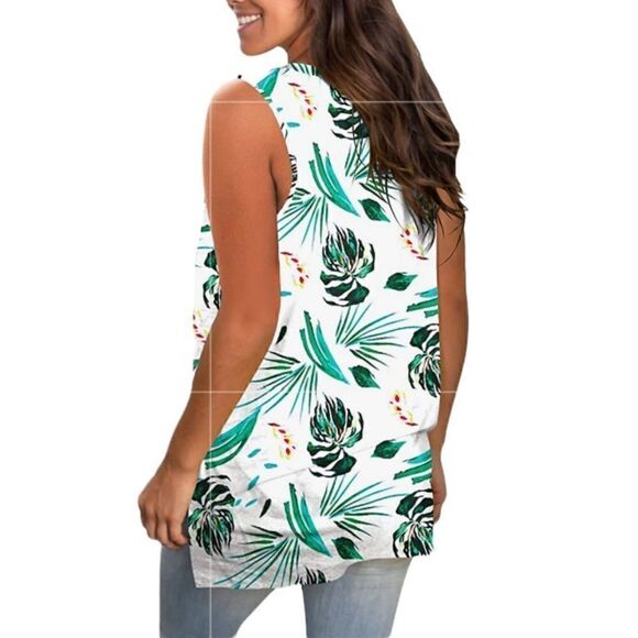 Women’s SAMPEEL Womens V Neck Floral Side Split Tank Tops NWT!! - Picture 2 of 10